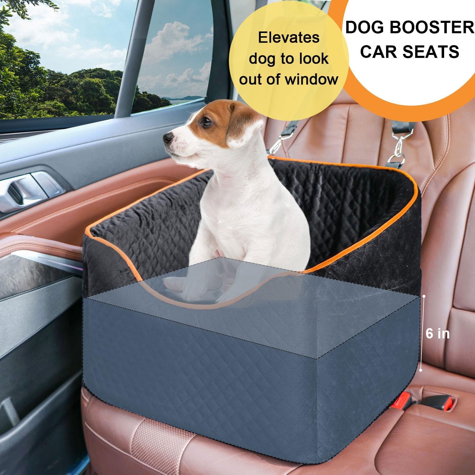 Car Seats For Dogs | Elevated Dog Booster Seat For Small Dogs Under 16 Kg | Safe, Comfortable Car Travel 2