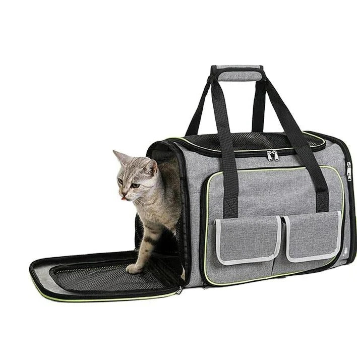 Cat Carrier Bag | Foldable Lightweight Design for Small Pets | Front Zipper Access & Side Mesh Ventilation 6