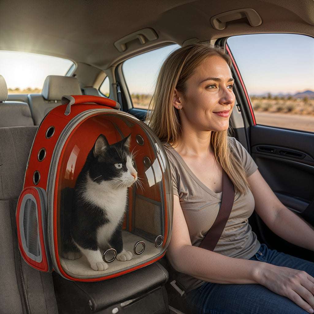 ClearView | Cat Backpack Carrier with Clear Window & Ventilation Ports | Secure Travel for Cats 6
