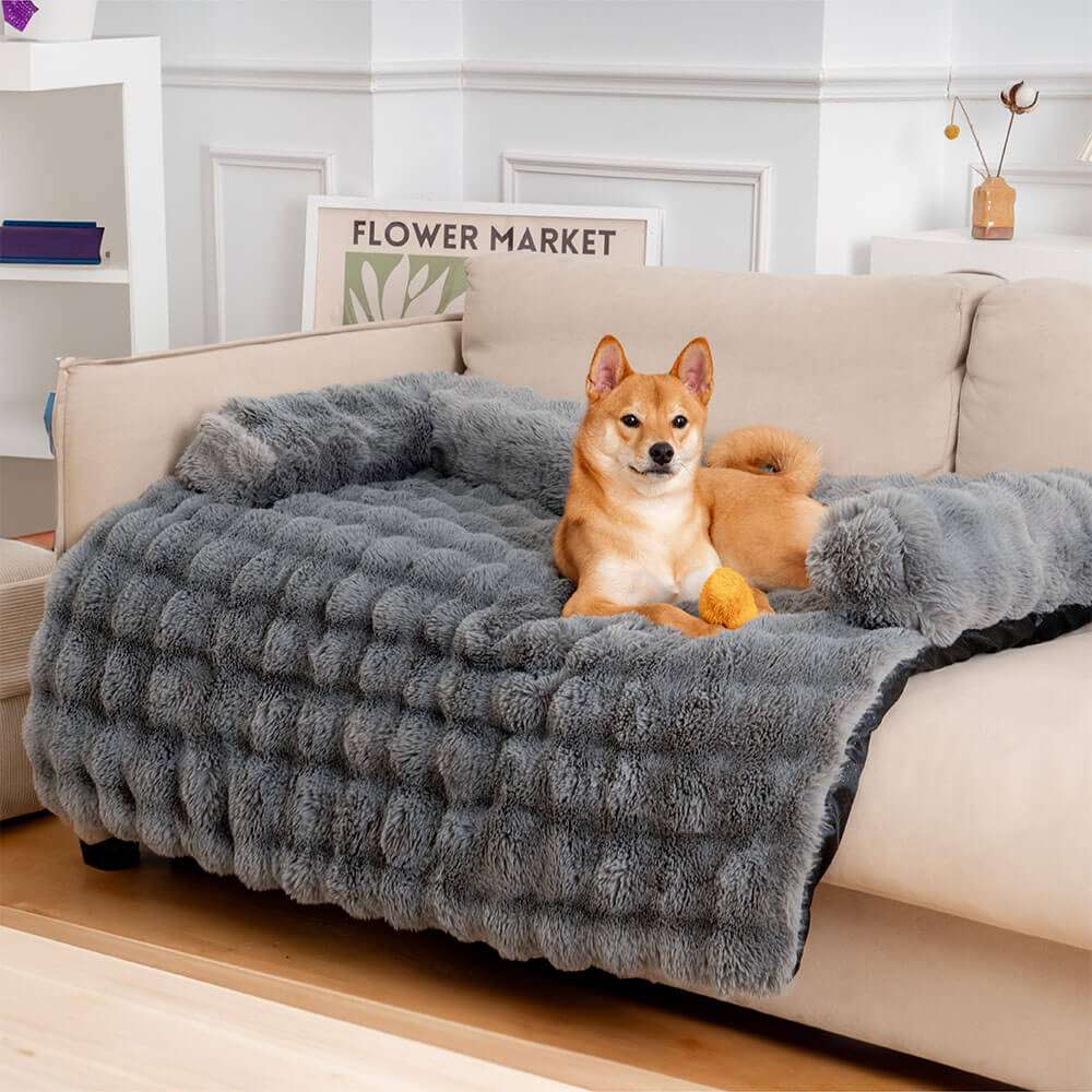 Dog Bed Sofa Protector | Soft Plush Polyester with Non-Slip Base | Comfortable Sleeping for Dogs and Cats 4