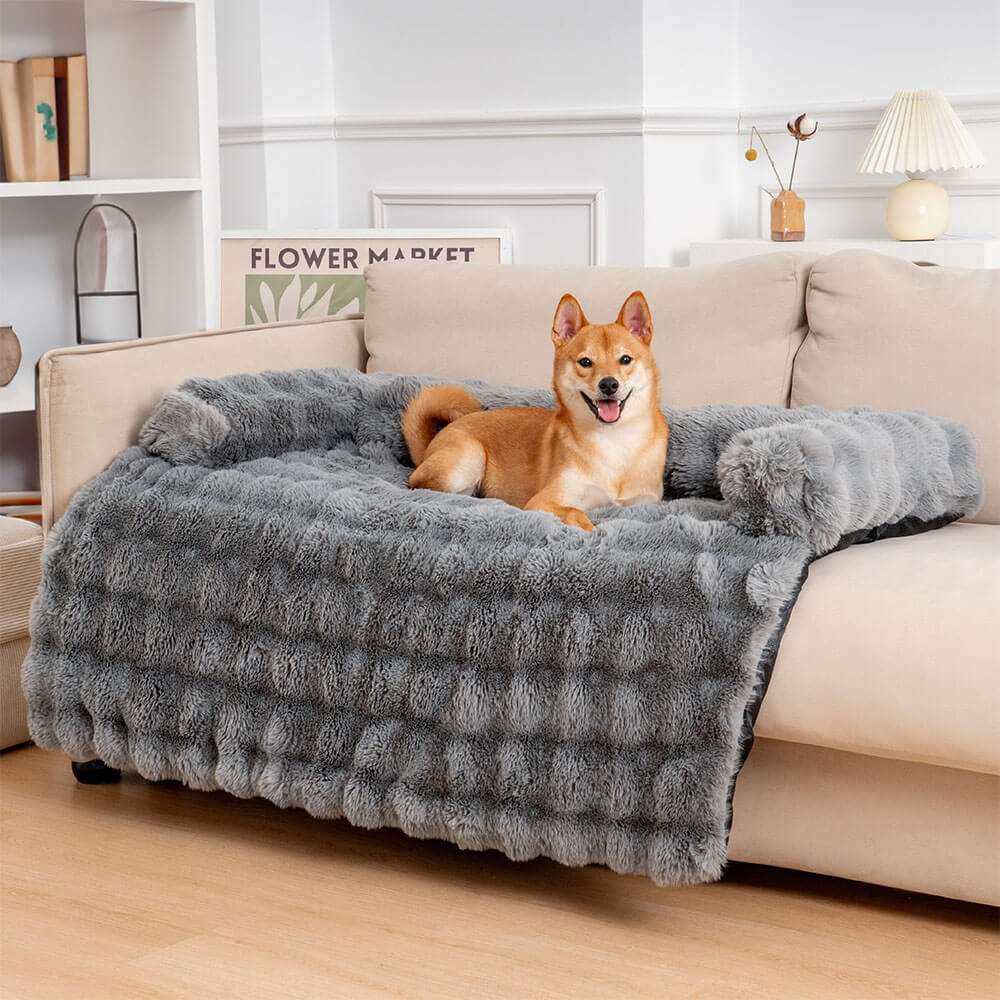 Dog Bed Sofa Protector | Soft Plush Polyester with Non-Slip Base | Comfortable Sleeping for Dogs and Cats 0