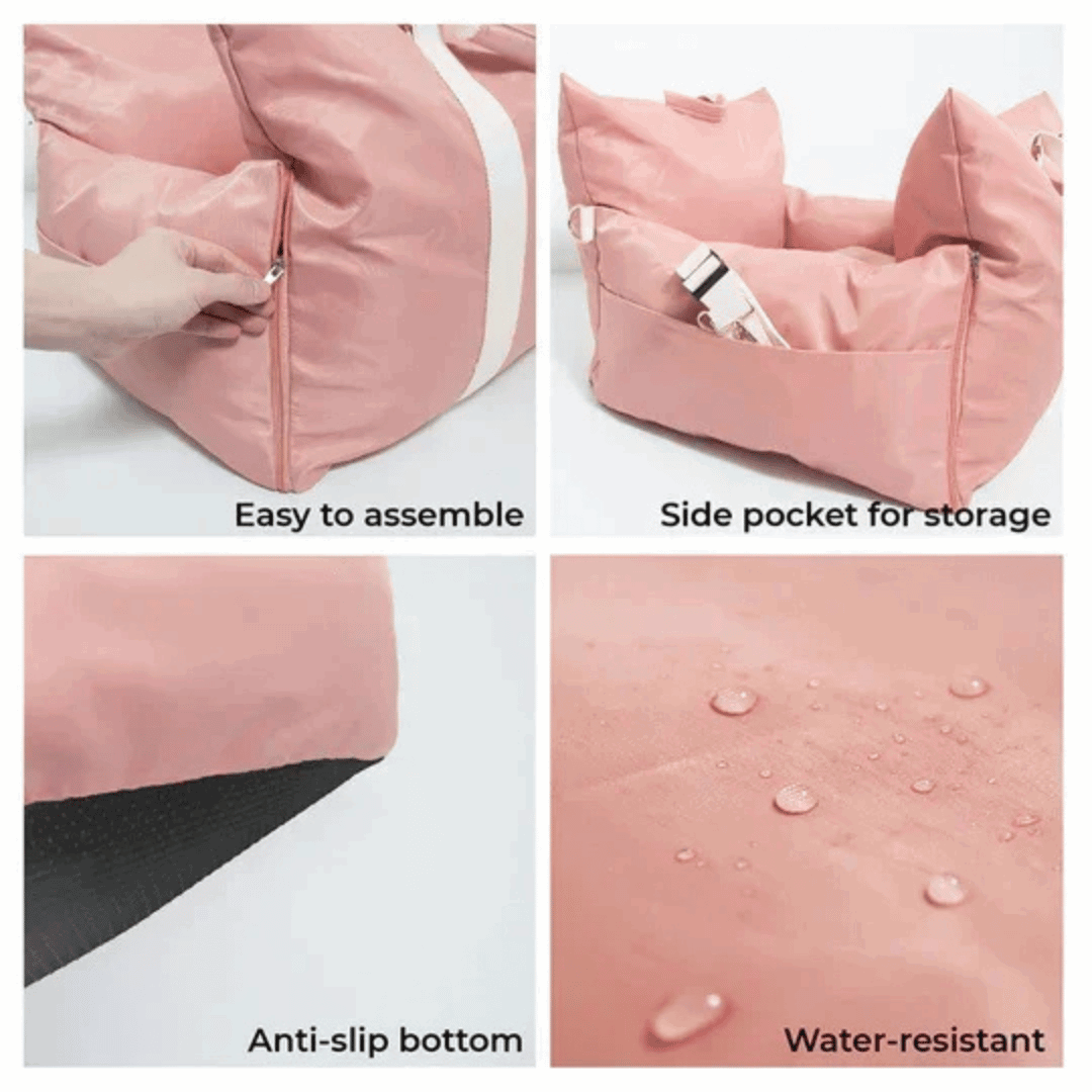 Dog Car Seat | Waterproof Travel Bag with Comfy Cushioning & Easy Clean Design for Safe Journeys 5