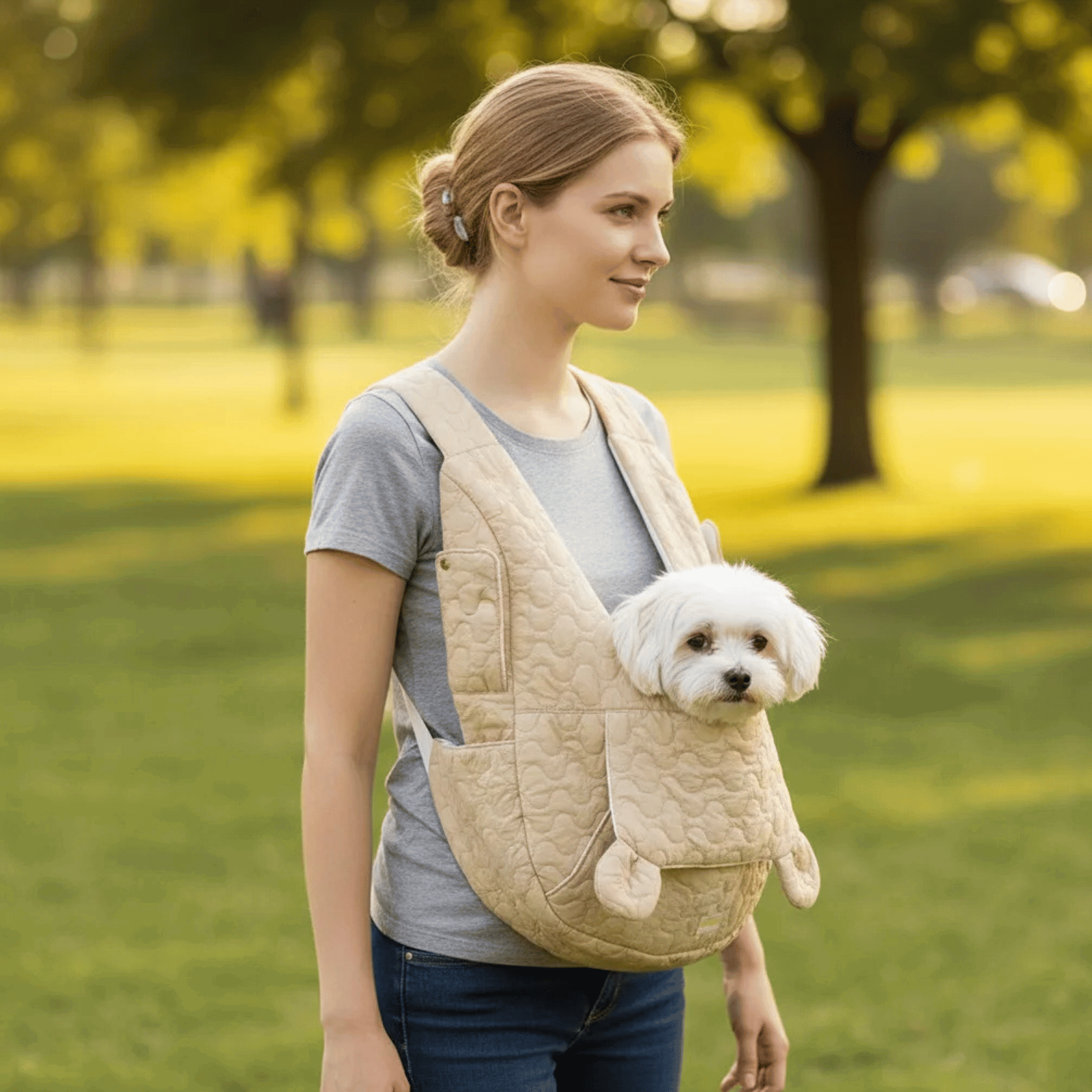 Dog Carrier Bag | Soft Cotton with Ergonomic Design | Comfortable Travel Solution for Small Pets 6