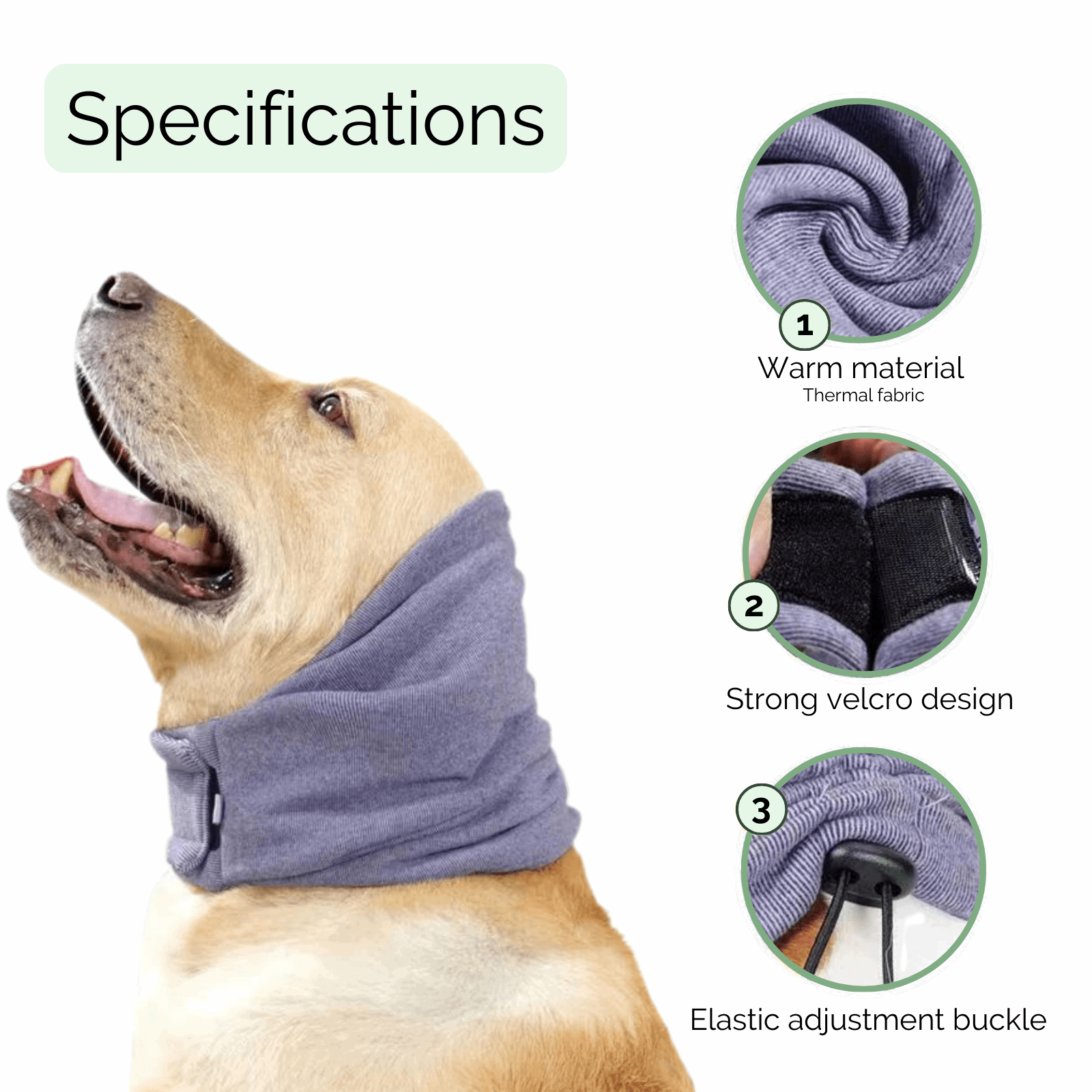 Dog Ear Protectors | Soft Elastic Fabric with Noise Dampening | Comfort for Anxious Dogs During Thunderstorms and Fireworks 2