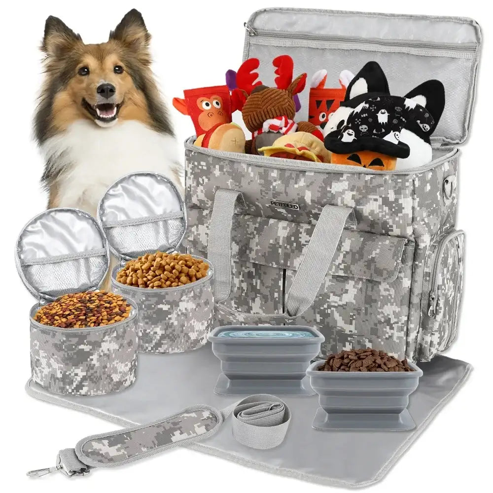 Dog Travel Bag | Airline Approved 6-Piece Set | Durable Polyester | Soft-Sided Design | Multi-Function Organizer for Pet Supplies 7