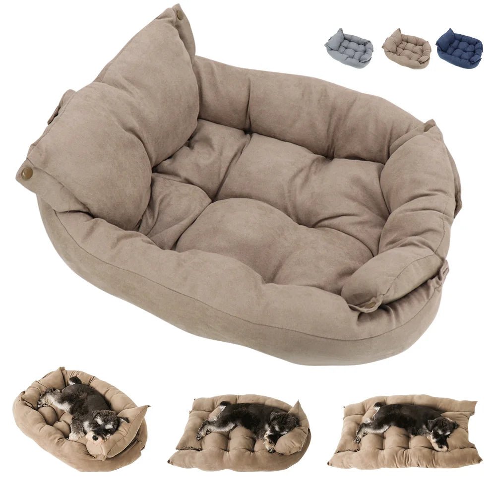 Dog Bed | 3-in-1 Cozy Pet Bed for Dogs and Cats | Soft Cotton Blend, Machine Washable, Non-Slip Base 2