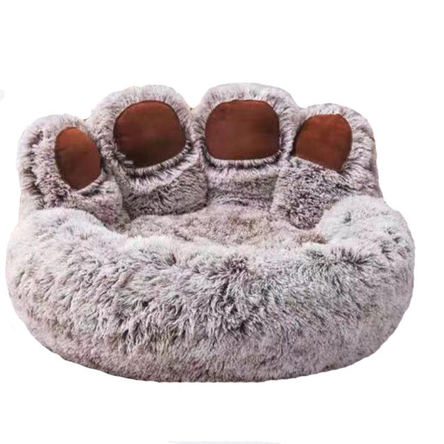 Dog Bed | Fluffy Paw-Shaped Design | Ultra-Soft Plush Material | Raised Edges for Secure Support 2