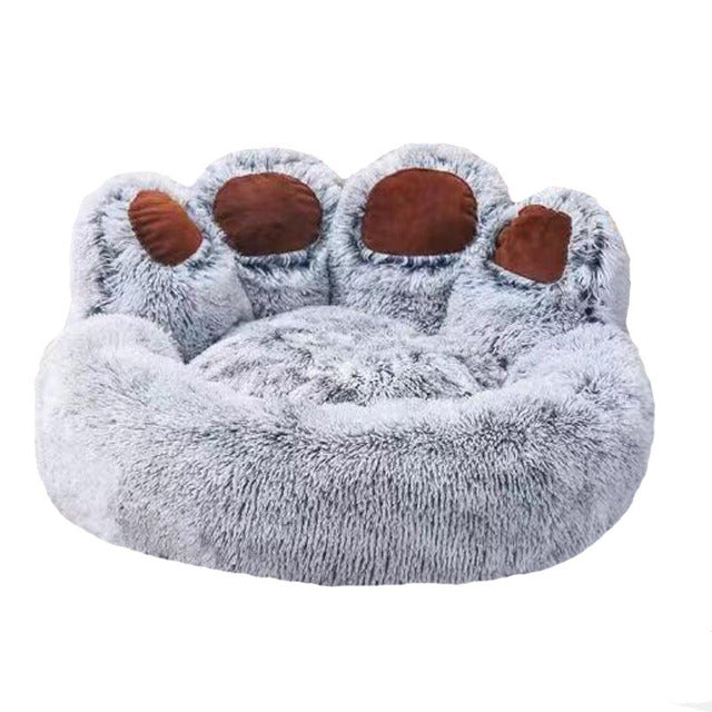 Dog Bed | Fluffy Paw-Shaped Design | Ultra-Soft Plush Material | Raised Edges for Secure Support 3