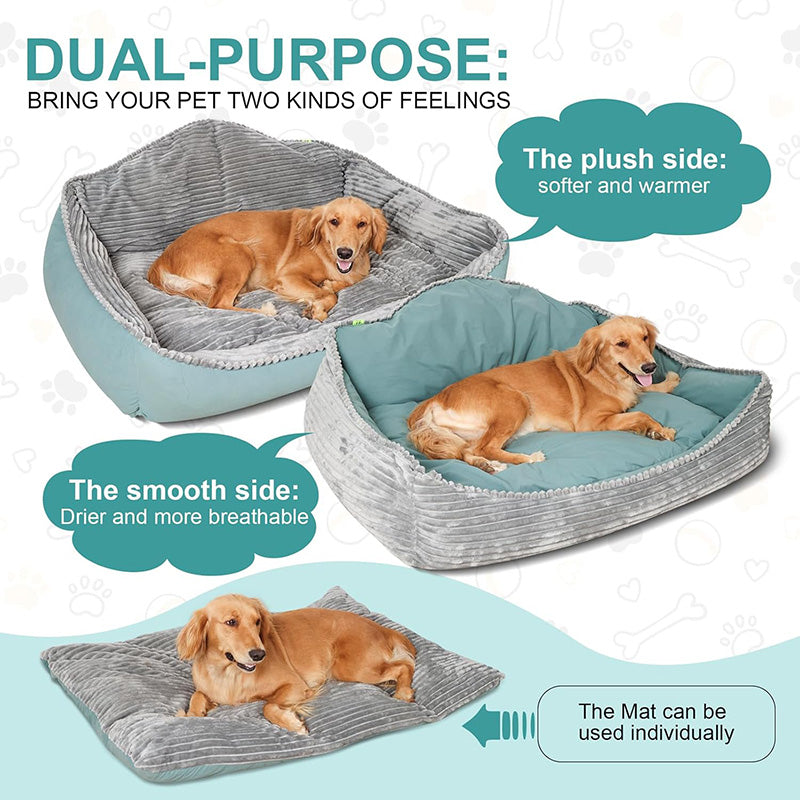 Dog Bed | Thickened Warm Design | Soft Hypoallergenic Fabric | Anti-Slip & Machine Washable 6