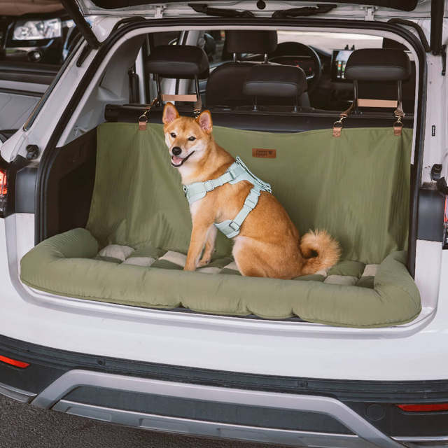 Dog Car Seat Bed | Comfortable Bolster Design for Large Dogs | Easy Backseat Fit | Stylish Chessboard Pattern 4