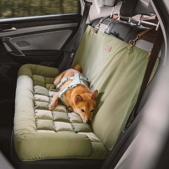 Dog Car Seat Bed | Comfortable Bolster Design for Large Dogs | Easy Backseat Fit | Stylish Chessboard Pattern 8
