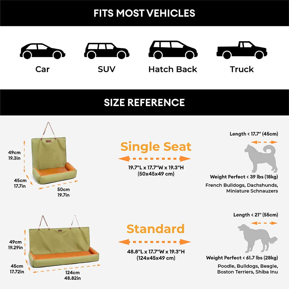 Dog Car Seat Cover | Waterproof Faux Leather with Anti-Slip Design | Ultimate Protection for Pet Travel 9