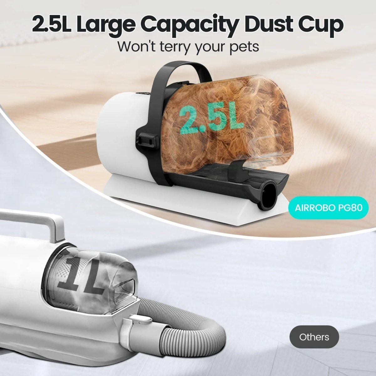 Dog Grooming Kit | 7-in-1 Vacuum System with 11,000Pa Suction Power | Ultra-Quiet Operation & Large 2.5L Dust Cup 5