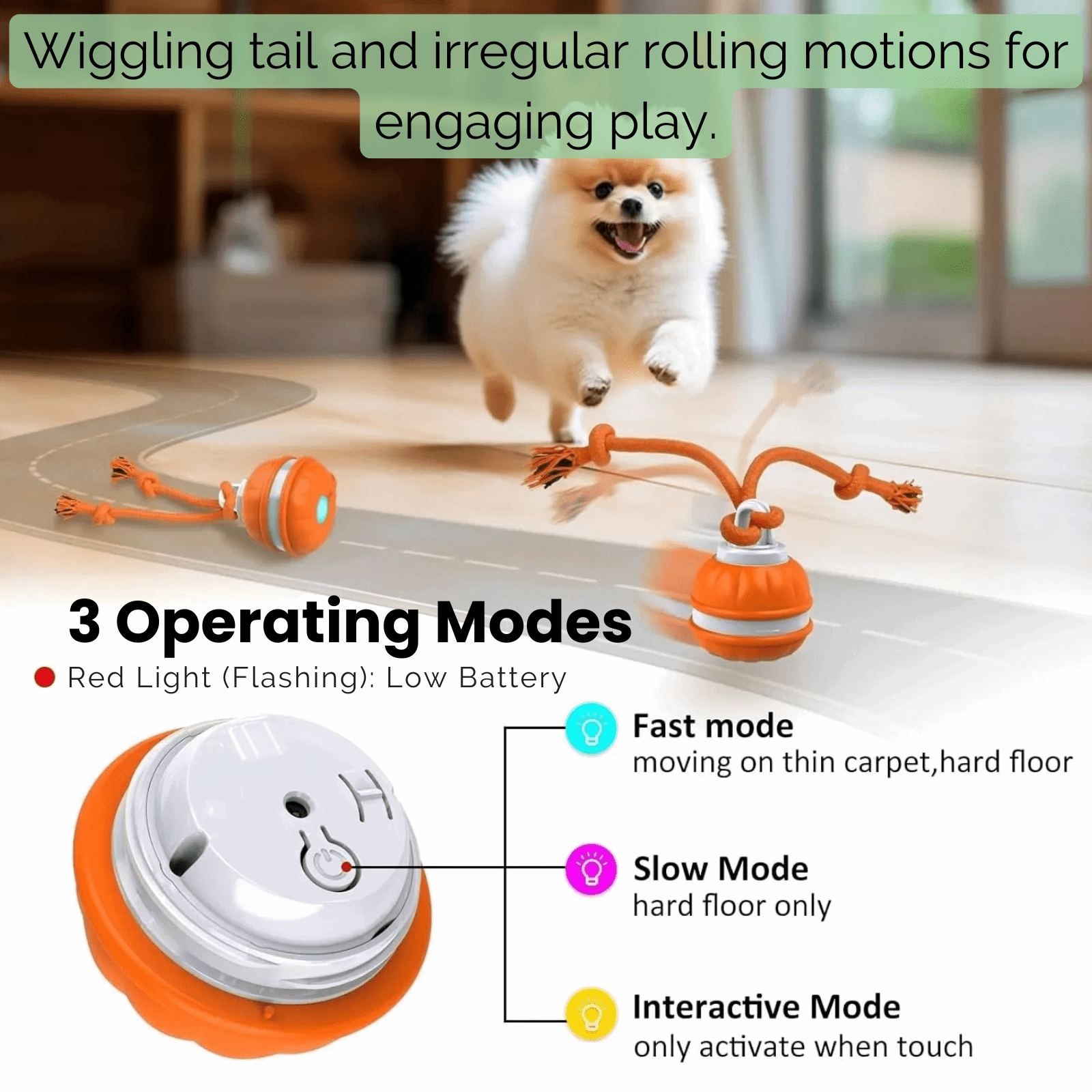 Interactive Dog Toy | BiteRoll with Multiple Play Modes | Engaging Dental Health for Your Puppy 2