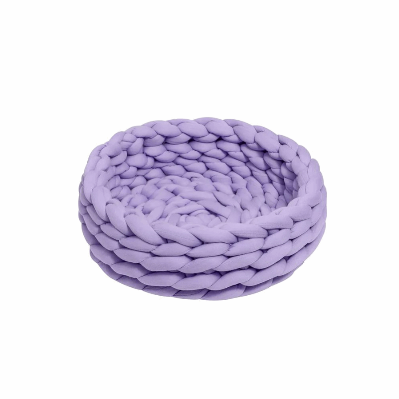 Luxurious Handwoven Pet Bed with Soft Cotton Fabric | Cozy Round Design for Ultimate Comfort 11