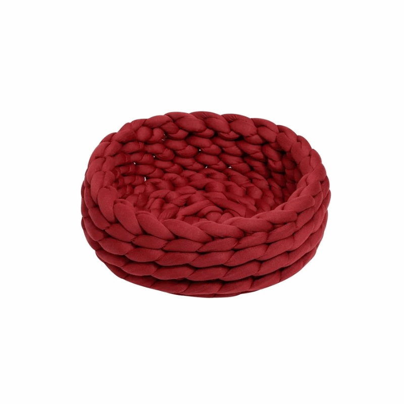Luxurious Handwoven Pet Bed with Soft Cotton Fabric | Cozy Round Design for Ultimate Comfort 12