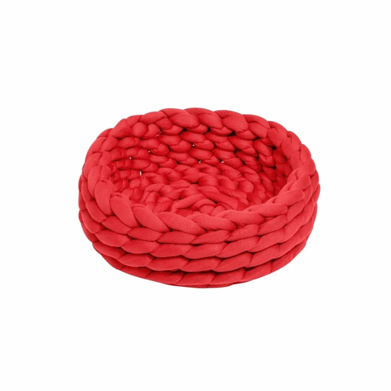 Luxurious Handwoven Pet Bed with Soft Cotton Fabric | Cozy Round Design for Ultimate Comfort 14