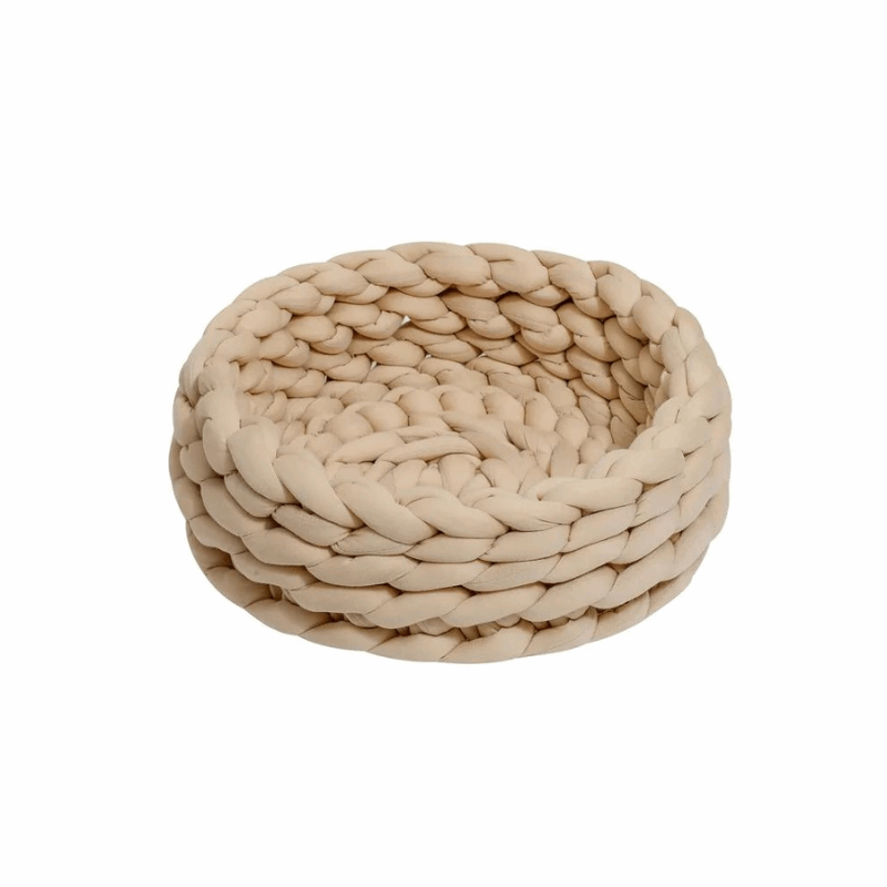 Luxurious Handwoven Pet Bed with Soft Cotton Fabric | Cozy Round Design for Ultimate Comfort 6