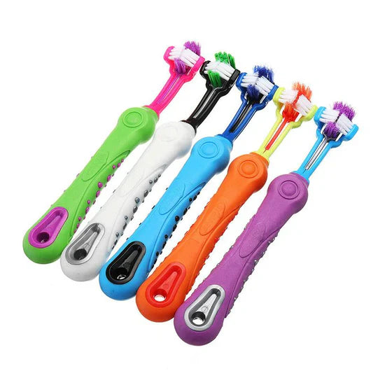 PawCare | Dog Toothbrush with 3-Sided Bristles & Ergonomic Handle | Efficient Dental Care for Healthy Teeth 3