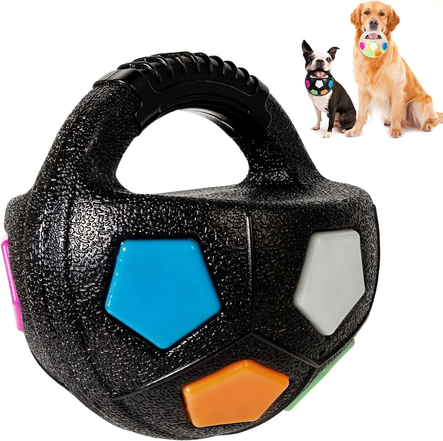 PawKick | Tough Dog Toy Ball with Squeaker & Handle | Durable Fetch Toy for Medium to Large Breeds 7