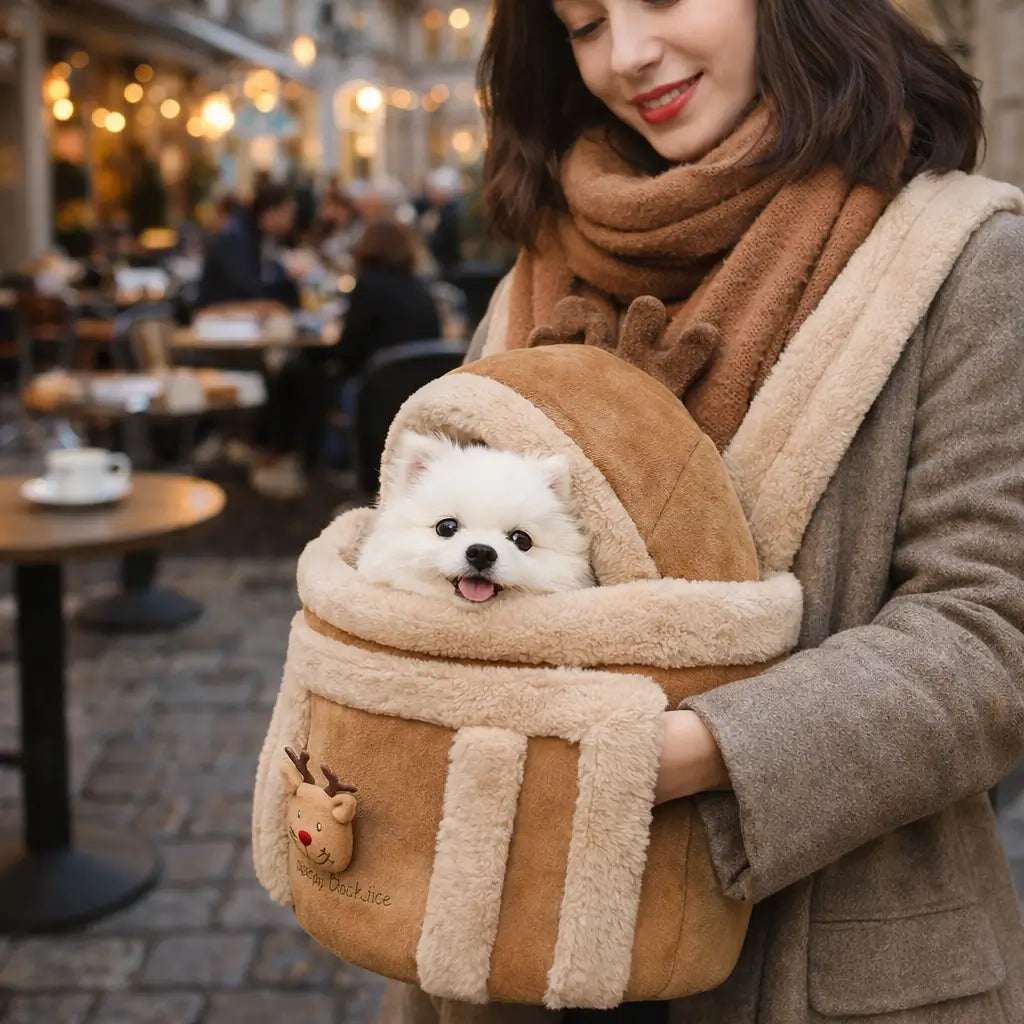 Plush Dog Carrier | Warm & Safe Carrier for Small Dogs 1