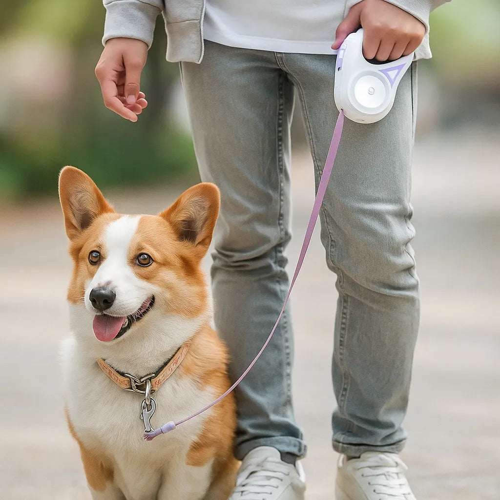 Retractable Dog Lead | LED Leash with Integrated Lighting for Night Safety | Ergonomic Design for Small to Large Dogs 3