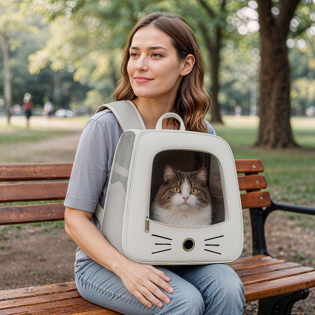 WhiskerView | Cat Backpack Carrier with Lightweight Design & Ventilation | Comfortable Travel Solution for Cats 9