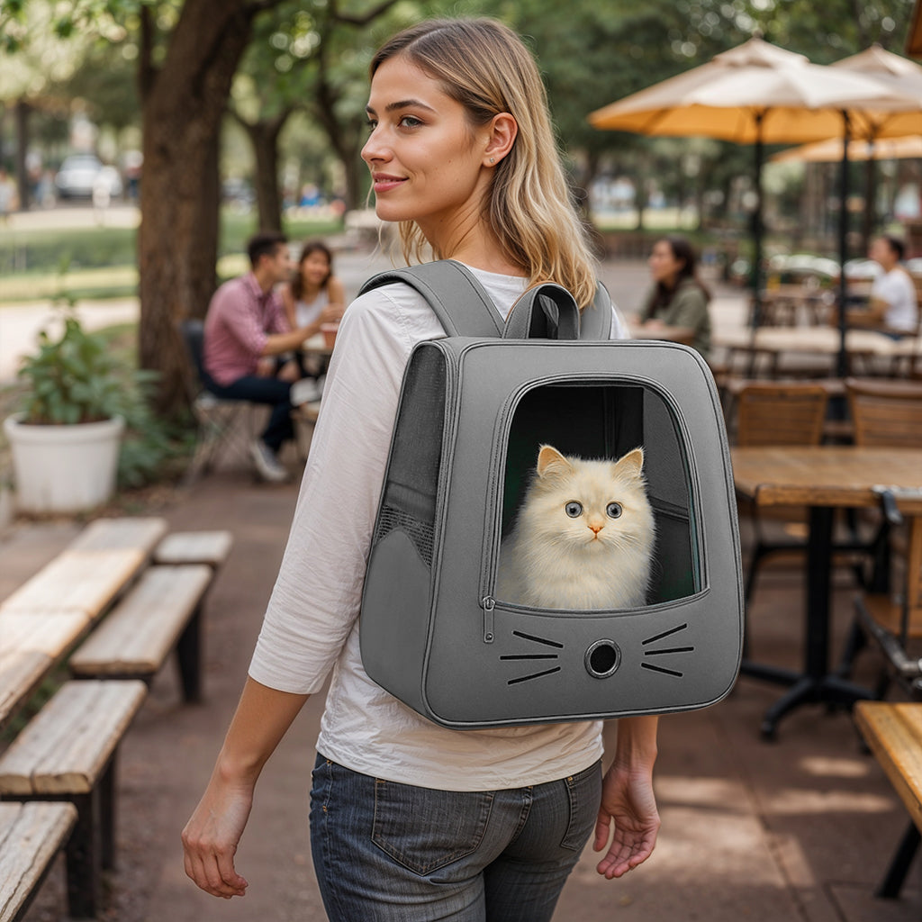 WhiskerView | Cat Backpack Carrier with Lightweight Design & Ventilation | Comfortable Travel Solution for Cats 8