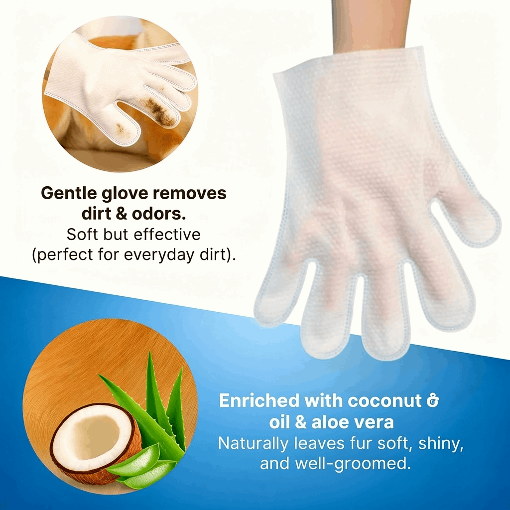 Deodorizing Pet Grooming Gloves with Natural Ingredients | Quick Clean Solution for Fresh Fur 1