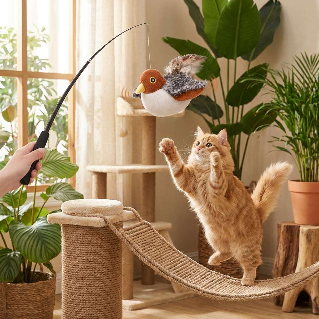 FlapFrenzy | Interactive Cat Toy with Motion Sensor & Realistic Flapping Wings | Engaging Playtime for Active Cats 1