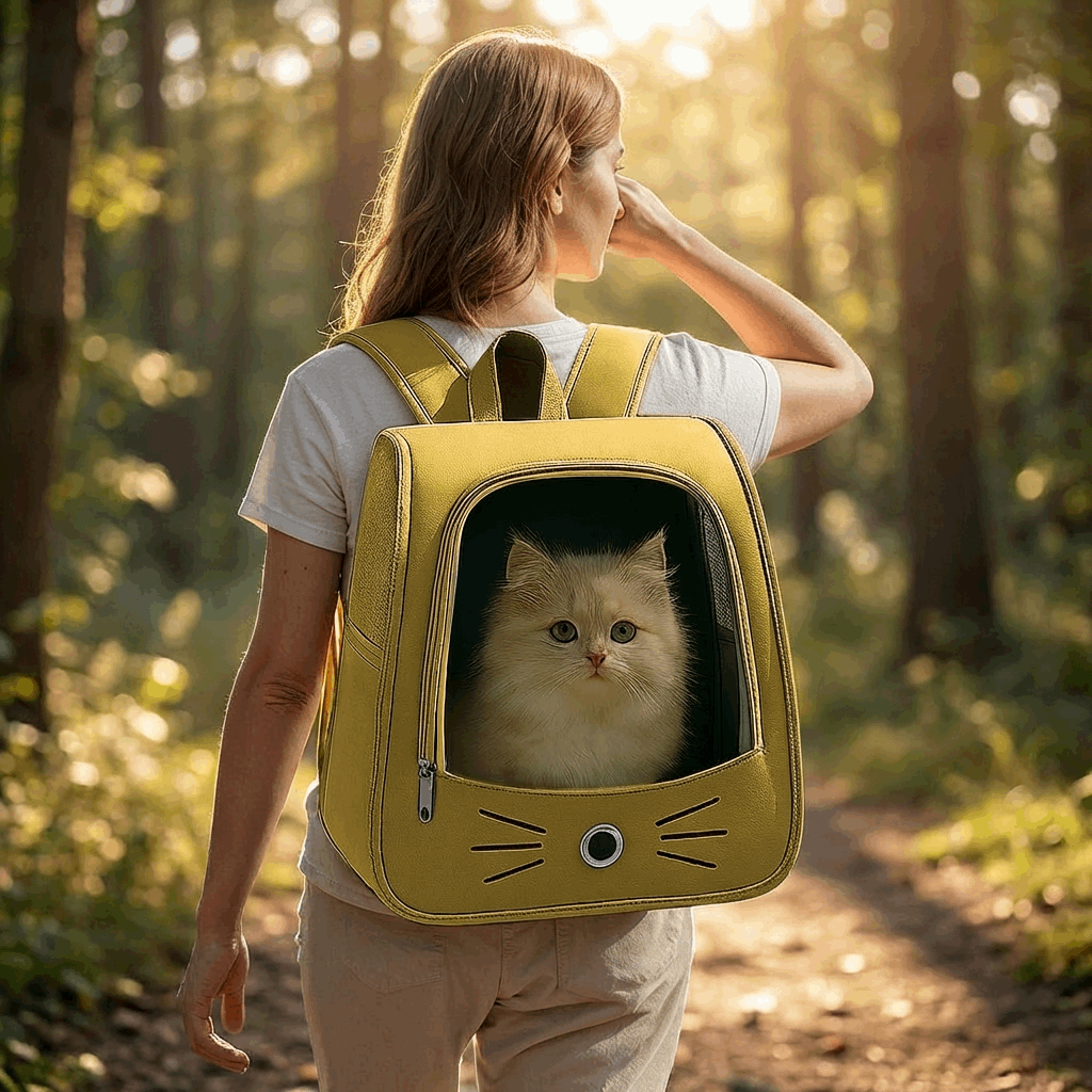 WhiskerView | Cat Backpack Carrier with Lightweight Design & Ventilation | Comfortable Travel Solution for Cats 0