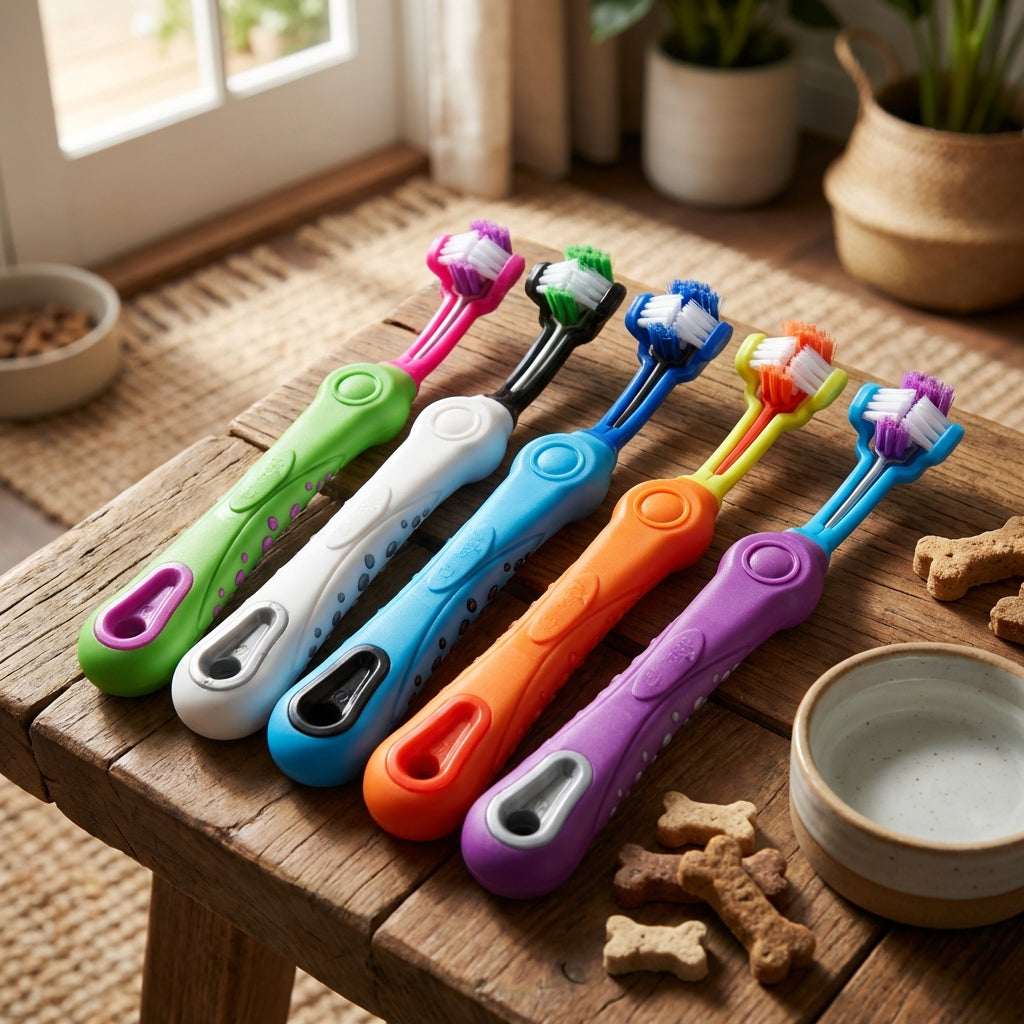 PawCare | Dog Toothbrush with 3-Sided Bristles & Ergonomic Handle | Efficient Dental Care for Healthy Teeth 0