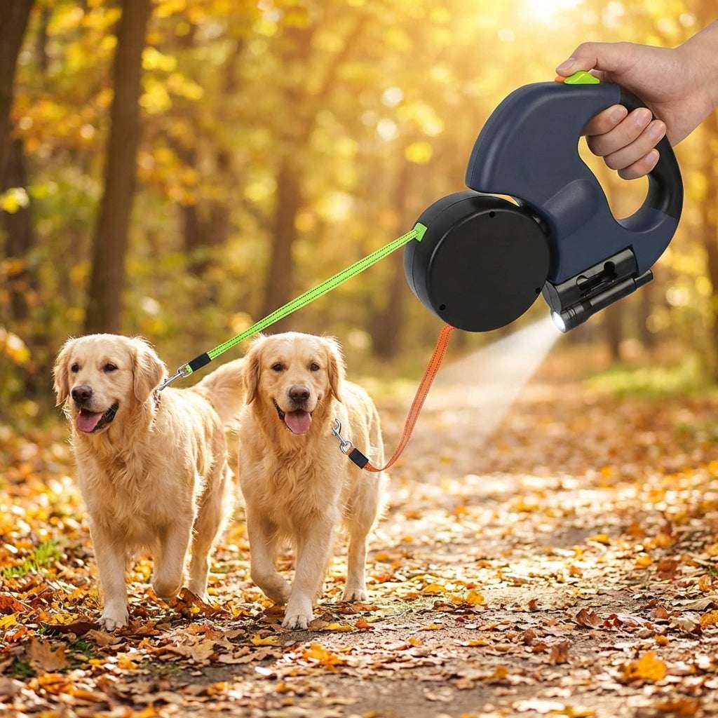 DuoLine | Double Dog Leash with Tangle-Free Swivel Joint | Ergonomic Handle for Effortless Walks 1