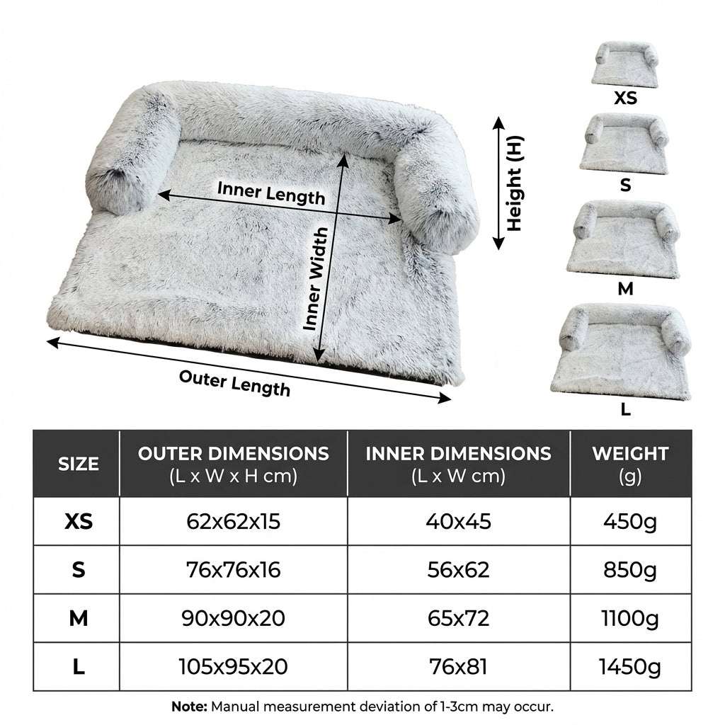Dog Bed | Anti-Anxiety Sofa Bed with Raised Rim