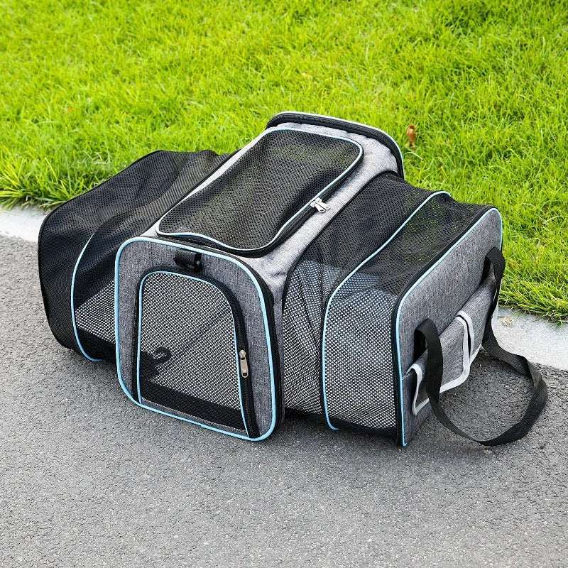 Cat Carrier Bag | Foldable Lightweight Design for Small Pets | Front Zipper Access & Side Mesh Ventilation 1