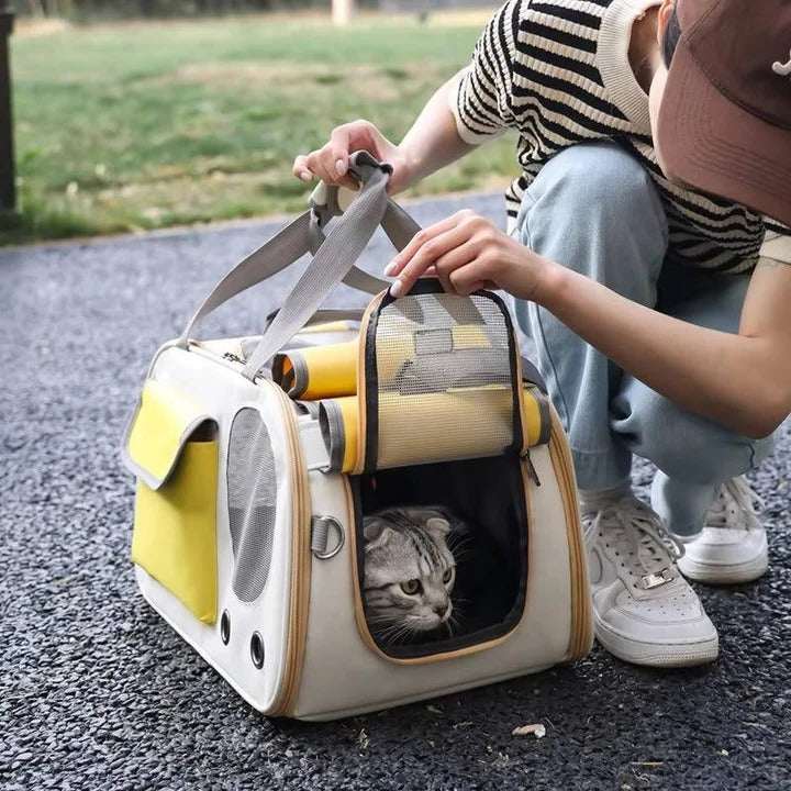 Cat Carrier | Travel Pet Carrier with Multiple Entry Points | Durable Oxford Cloth | Adjustable Shoulder Strap for Small to Medium Pets 5