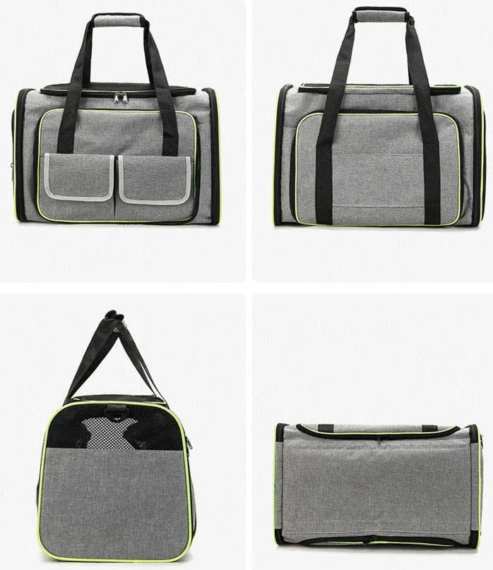 Cat Carrier Bag | Foldable Lightweight Design for Small Pets | Front Zipper Access & Side Mesh Ventilation 3