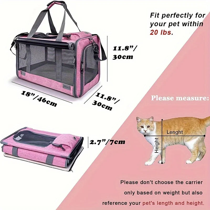 Cat Carrier | Soft-Sided Pet Carrier for Large and Medium Cats & Puppies | Durable, Spacious, Ventilated Design 2