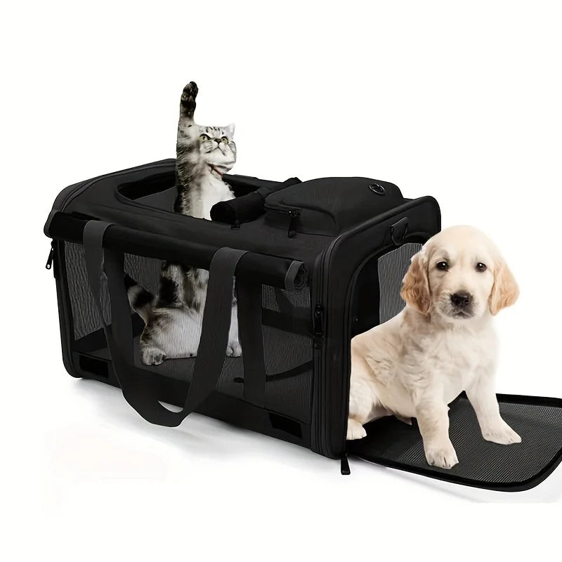 Cat Carrier | Soft-Sided Pet Carrier for Large and Medium Cats & Puppies | Durable, Spacious, Ventilated Design 7
