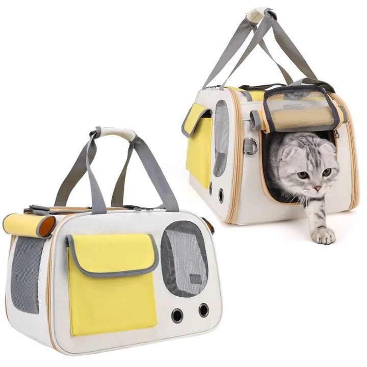 Cat Carrier | Travel Pet Carrier with Multiple Entry Points | Durable Oxford Cloth | Adjustable Shoulder Strap for Small to Medium Pets 3