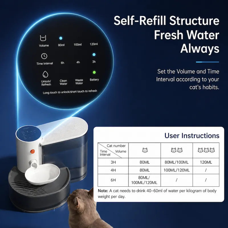 Cat Water Fountain | Filterless Design, Quiet Operation & Continuous Flow for Healthy Hydration 3