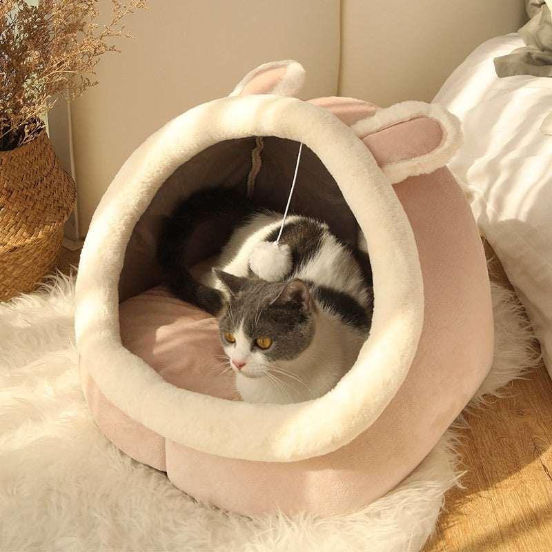 Cozy Cat Cave Bed with Removable Cushion | Stress-Reducing Retreat for Cats 1