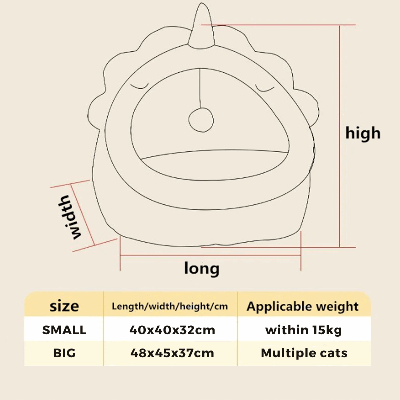 Cozy Cat Cave Bed with Removable Cushion | Stress-Reducing Retreat for Cats 2
