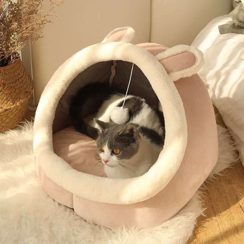 Cozy Cat Cave Bed with Removable Cushion | Stress-Reducing Retreat for Cats 1