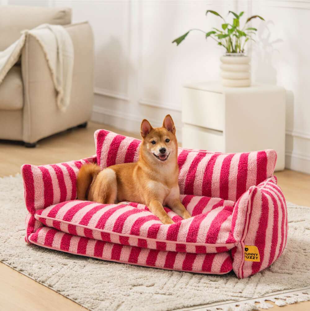 Dog Bed | Faux Lambswool Double Layer Sofa Bed | Cozy Comfort, Easy to Clean, Durable Design 0