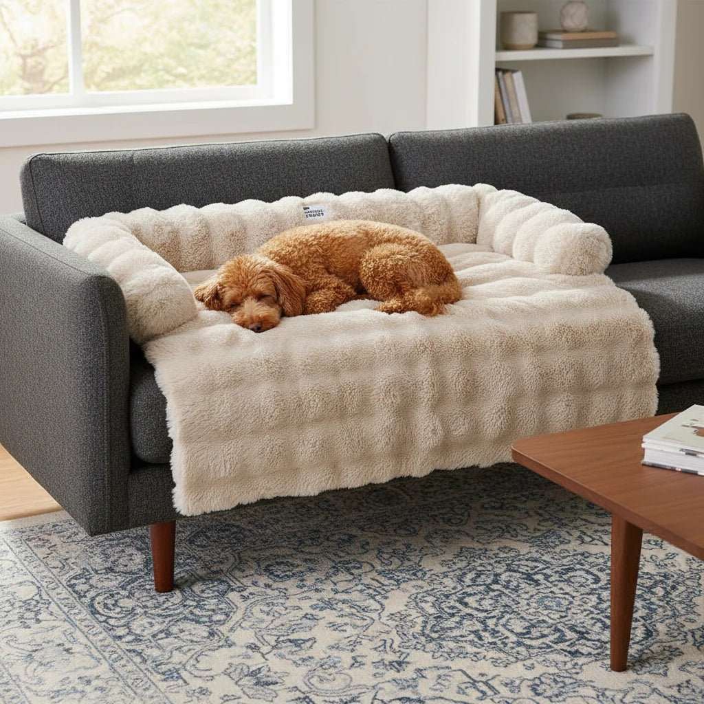 Dog Bed Sofa Protector | Soft Plush Polyester with Non-Slip Base | Comfortable Sleeping for Dogs and Cats 2