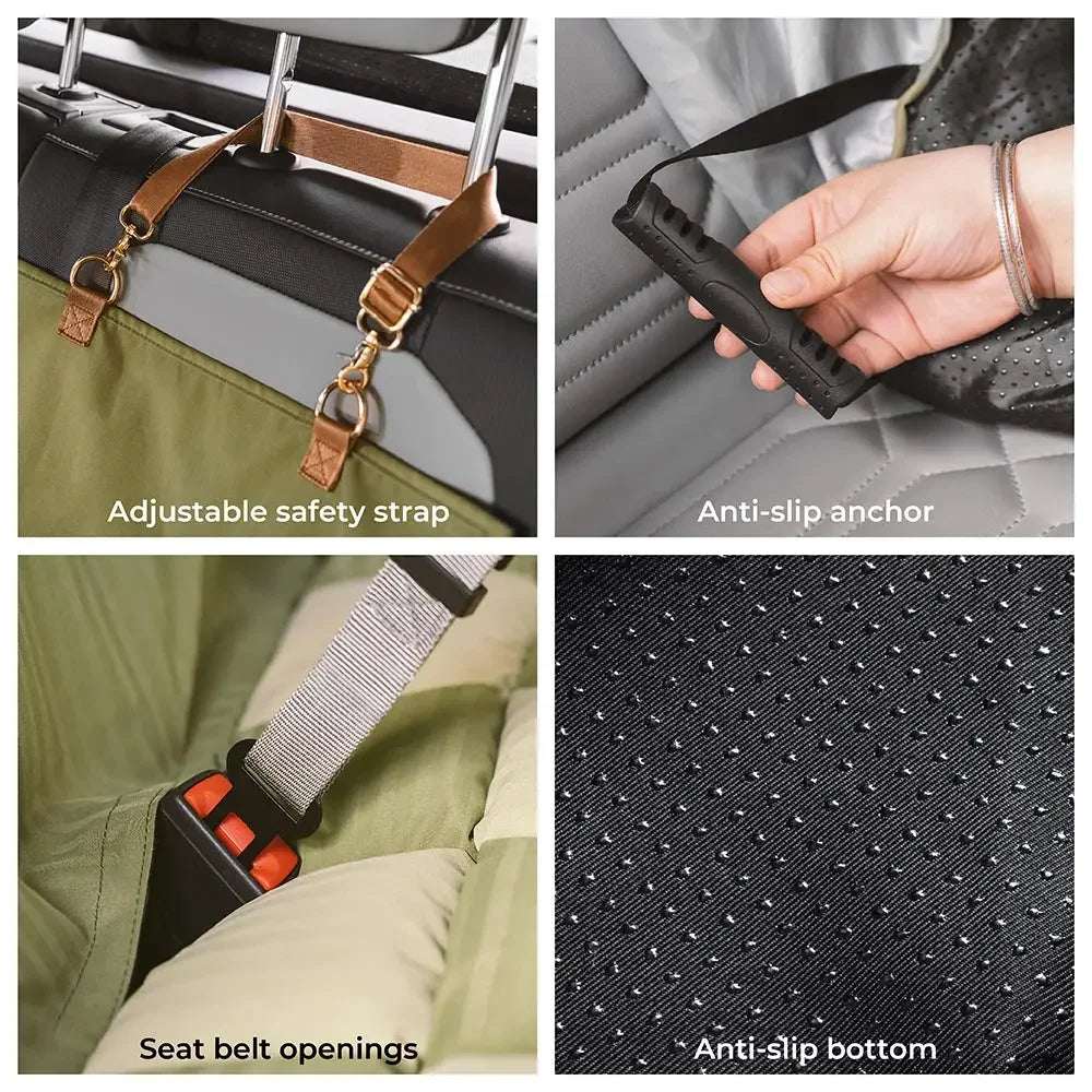 Dog Car Seat Bed | Comfortable Bolster Design for Large Dogs | Easy Backseat Fit | Stylish Chessboard Pattern 6