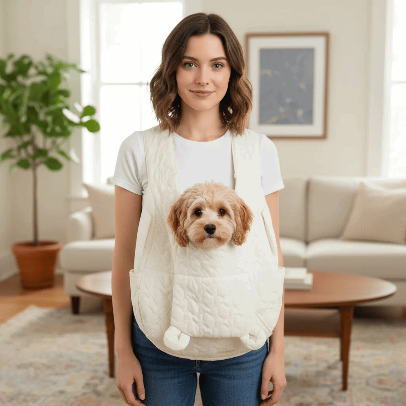 Dog Carrier Bag | Soft Cotton with Ergonomic Design | Comfortable Travel Solution for Small Pets 2