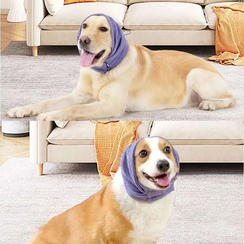 Dog Ear Protectors | Soft Elastic Fabric with Noise Dampening | Comfort for Anxious Dogs During Thunderstorms and Fireworks 6