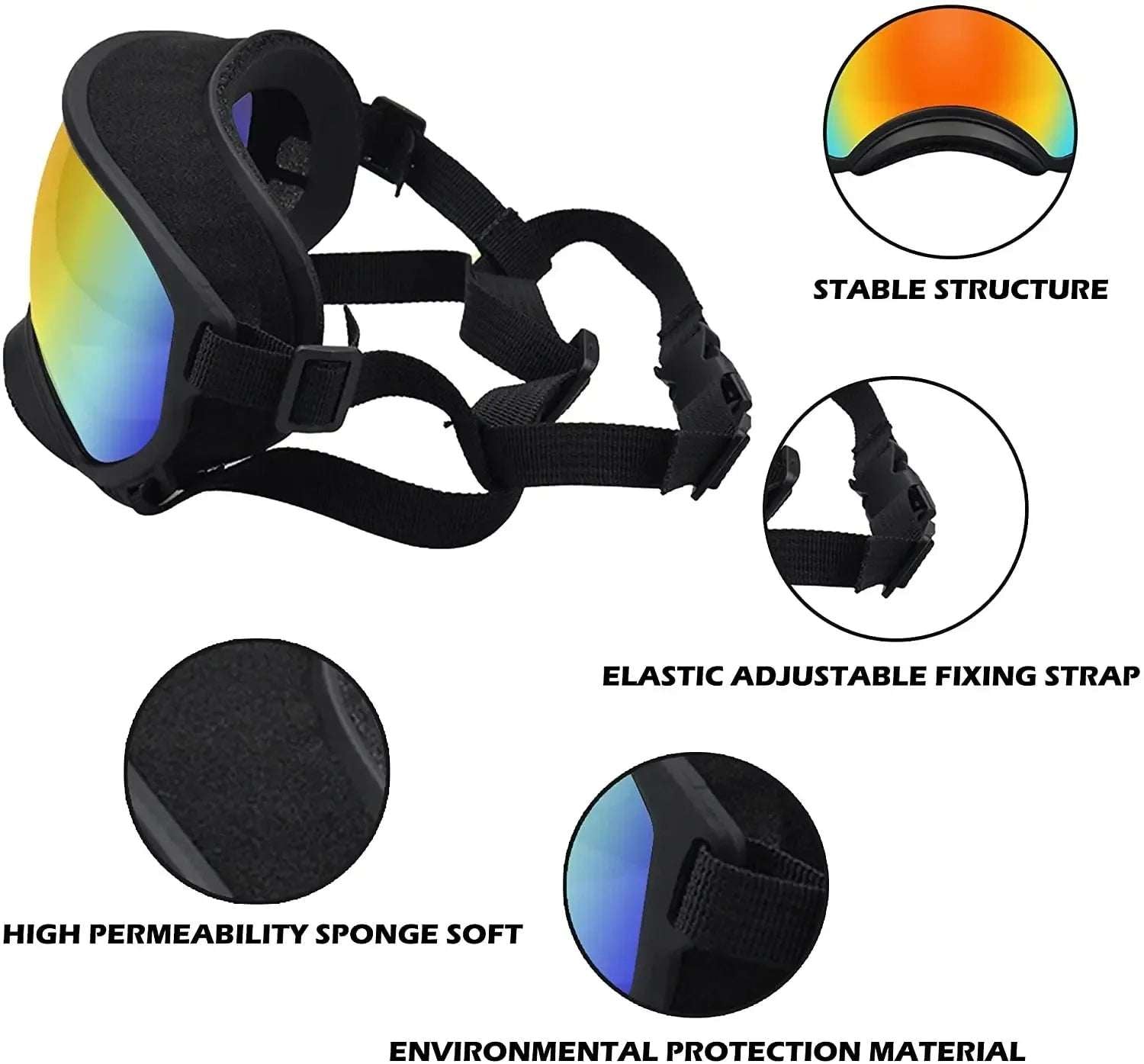 Dog Goggles | UV Protection & Windproof Canine Sunglasses with Adjustable Straps for Active Dogs 4